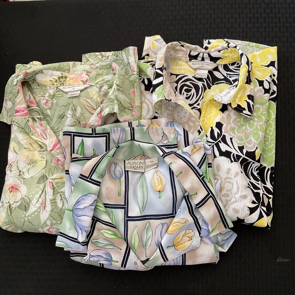 Allison Daley II Shirts Womens‎ 24W Lot Of 3 Multicolor Floral Button Front